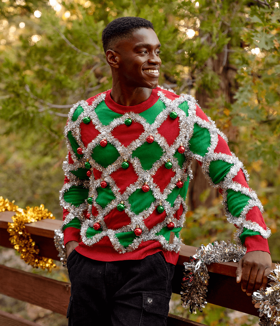 Tacky Tinsel Men s Ugly Christmas Sweater Tipsy Elves