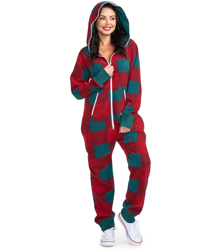 Red checkered jumpsuit online