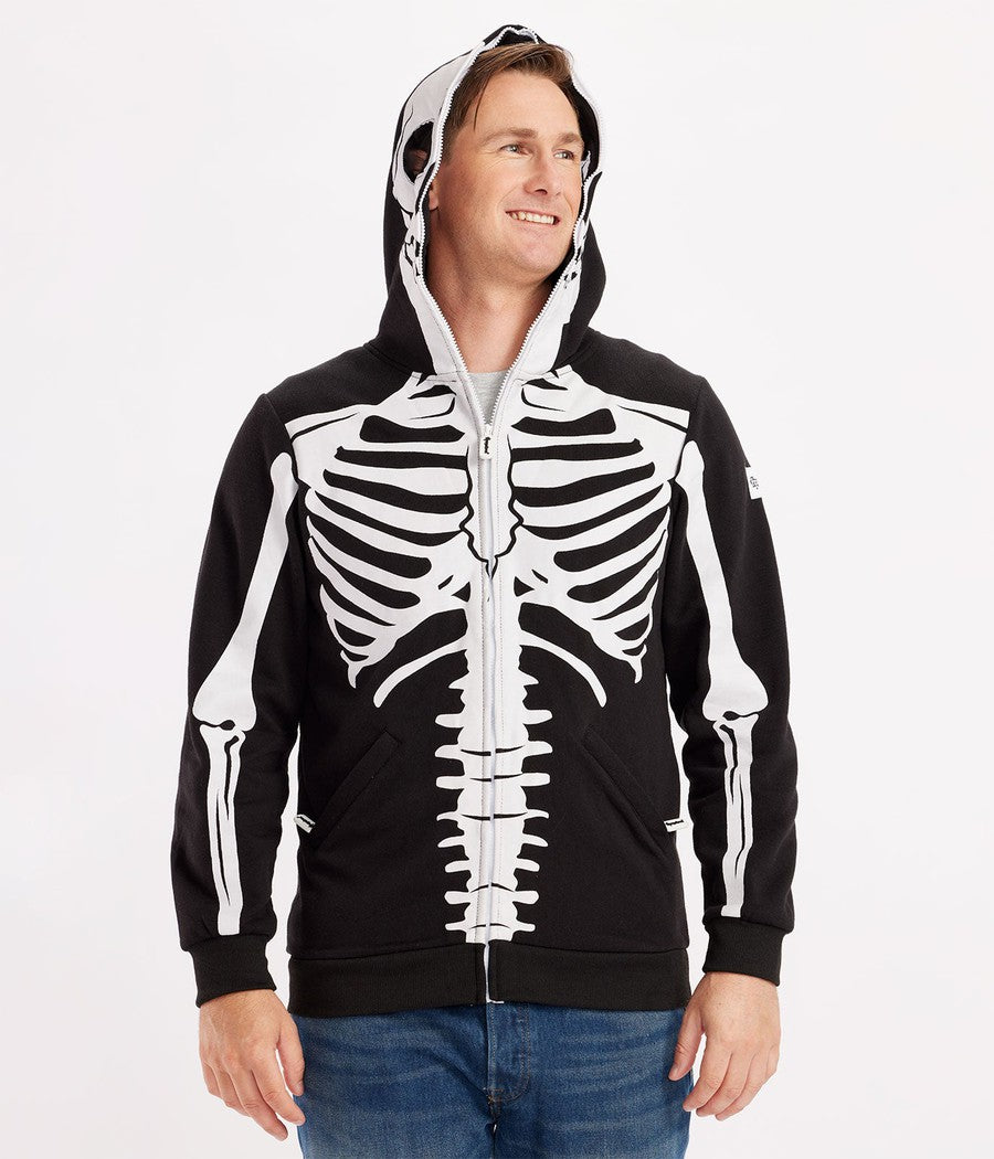 Black skeleton hoodie sale