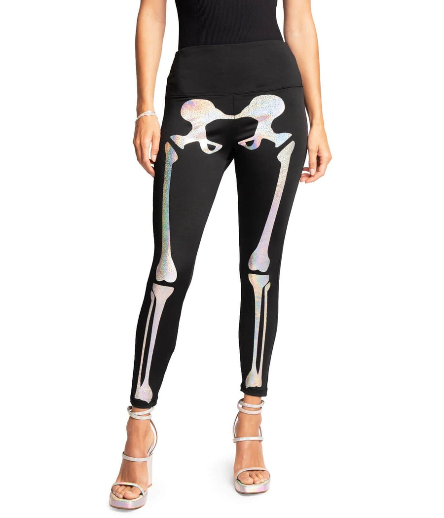 Women's Halloween Skeleton Printed High Waisted Leggings