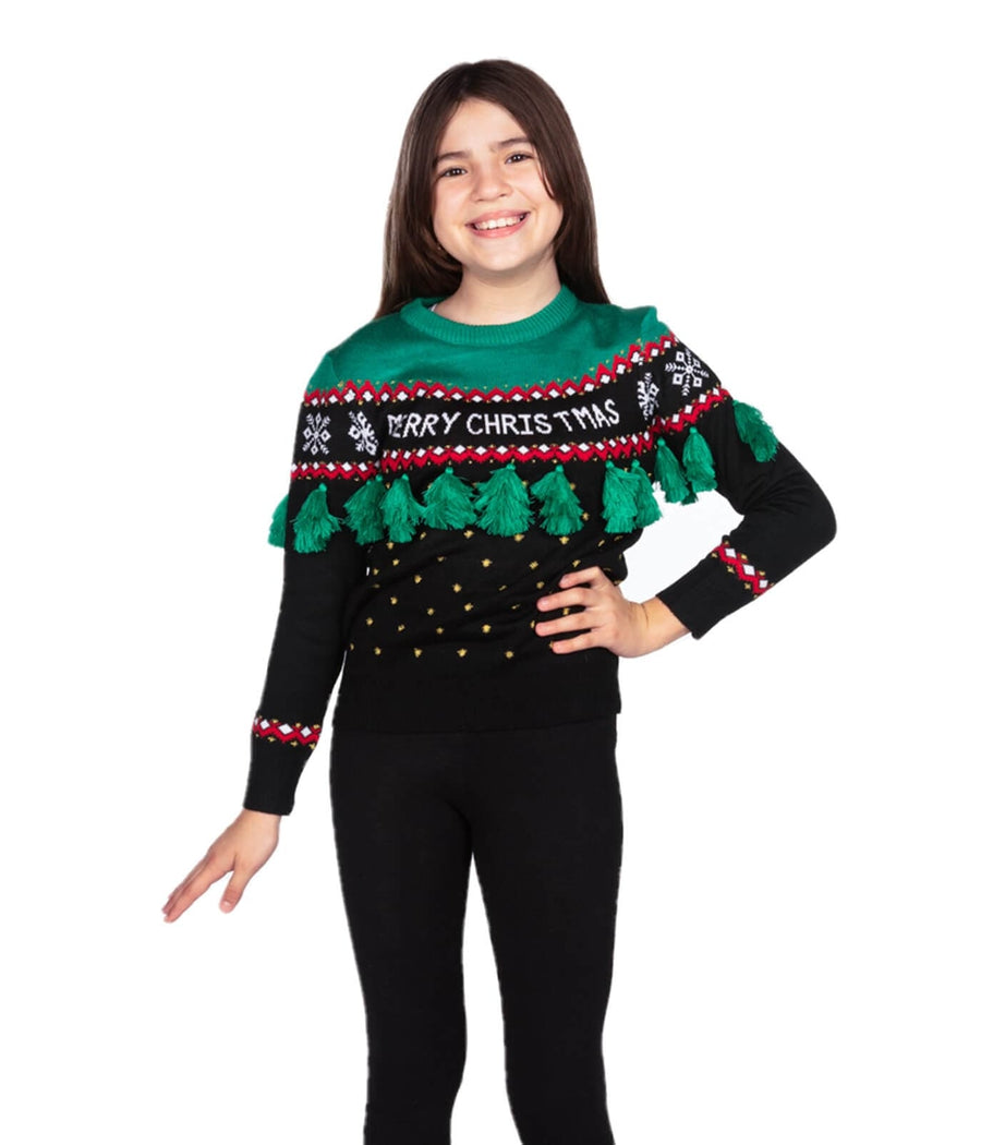 Merry christmas on sale sweater with tassels