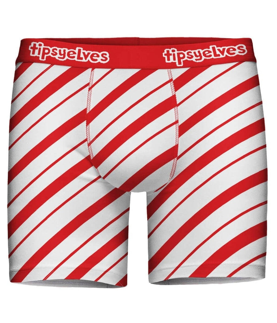 Holiday Time Mens Green Ho Ho Ho Candy Cane Christmas Underwear Boxer Brief
