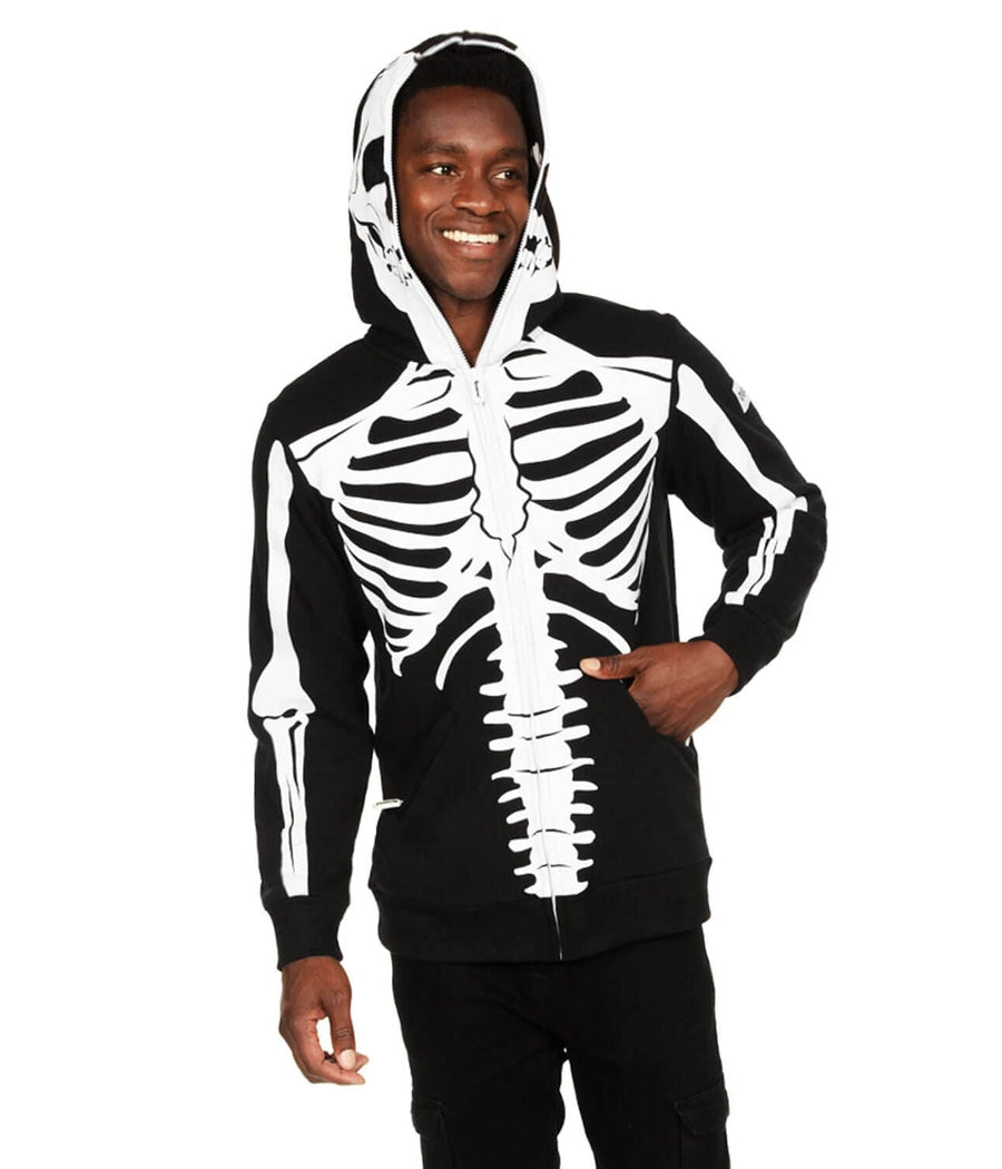 Full-Zip Skeleton Graphic Hoodie