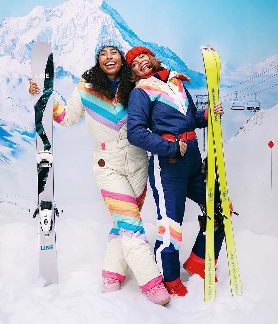 Women's Retro Rainbow Ski Suit