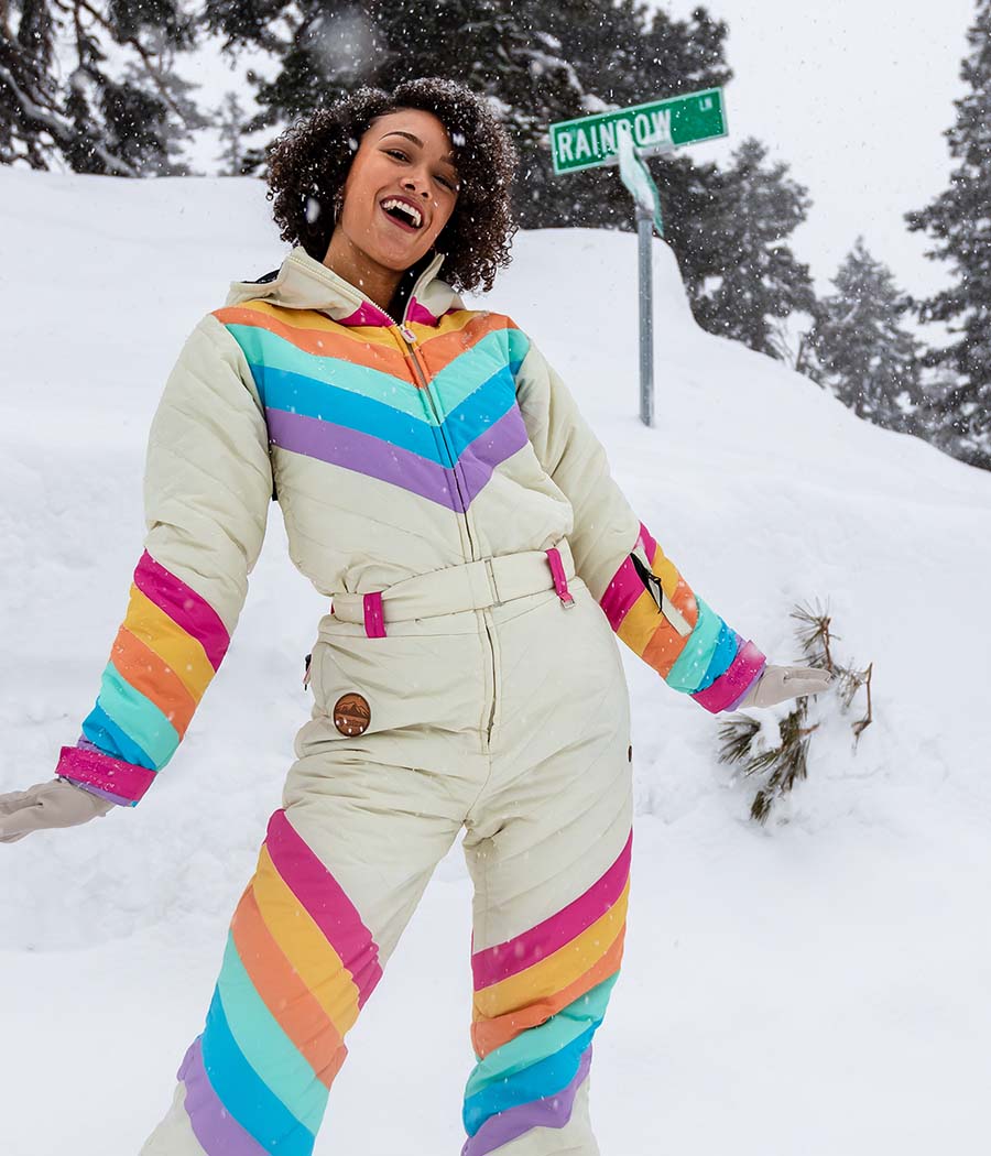 Women's Retro Rainbow Snow Suit