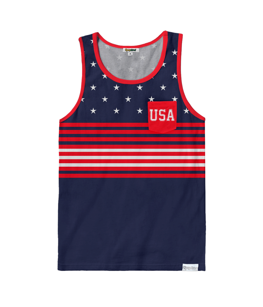 USA All Day Tank Top: Men's Patriotic Outfits | Tipsy Elves