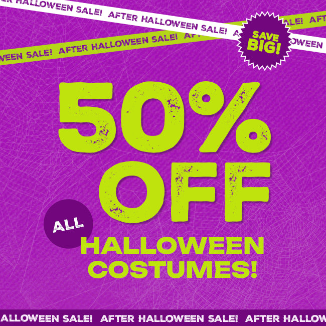 shop sale - 50% off all halloween costumes