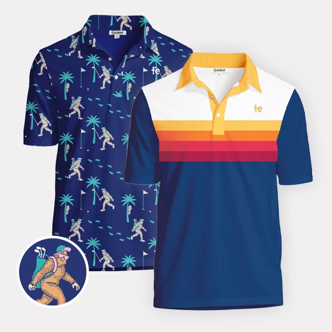 shop mens golf polos - image of two best selling golf polos