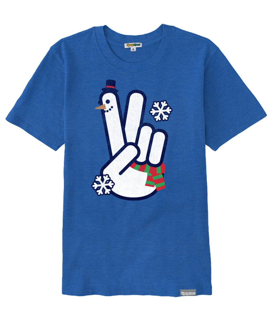 Women's Peace, Love, and Snow Oversized Boyfriend Tee