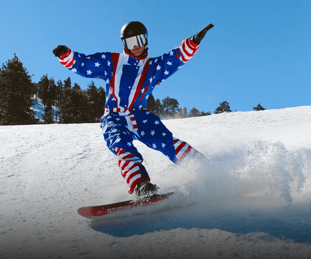 shop mens snow suits - man wearing americana snow suit