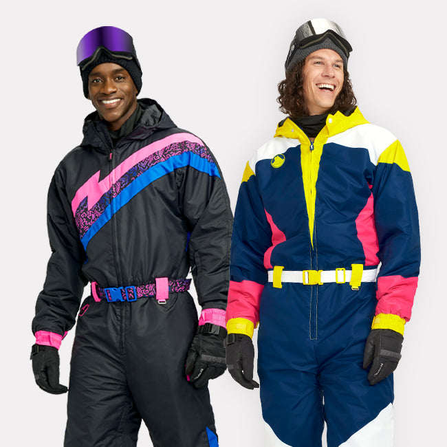 shop snow suits - men's night run and men's neon knockout snow suits