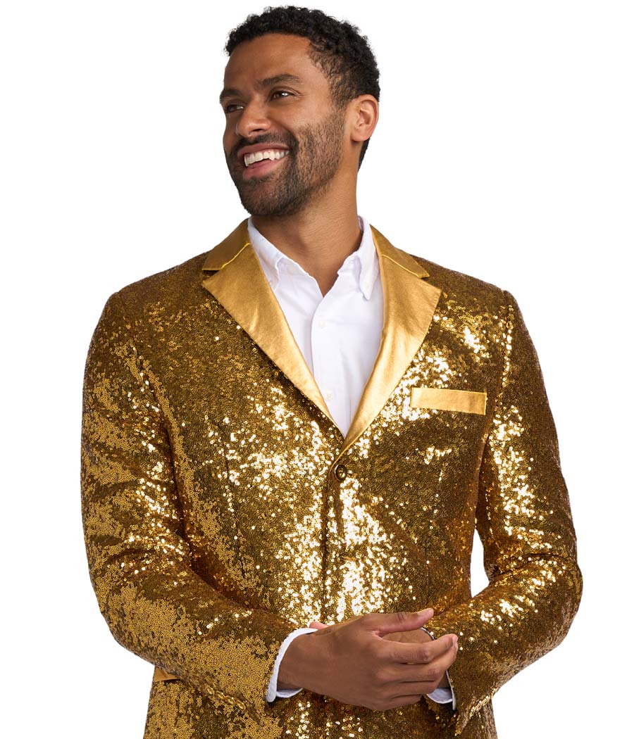 Men's Gold Sequin Blazer