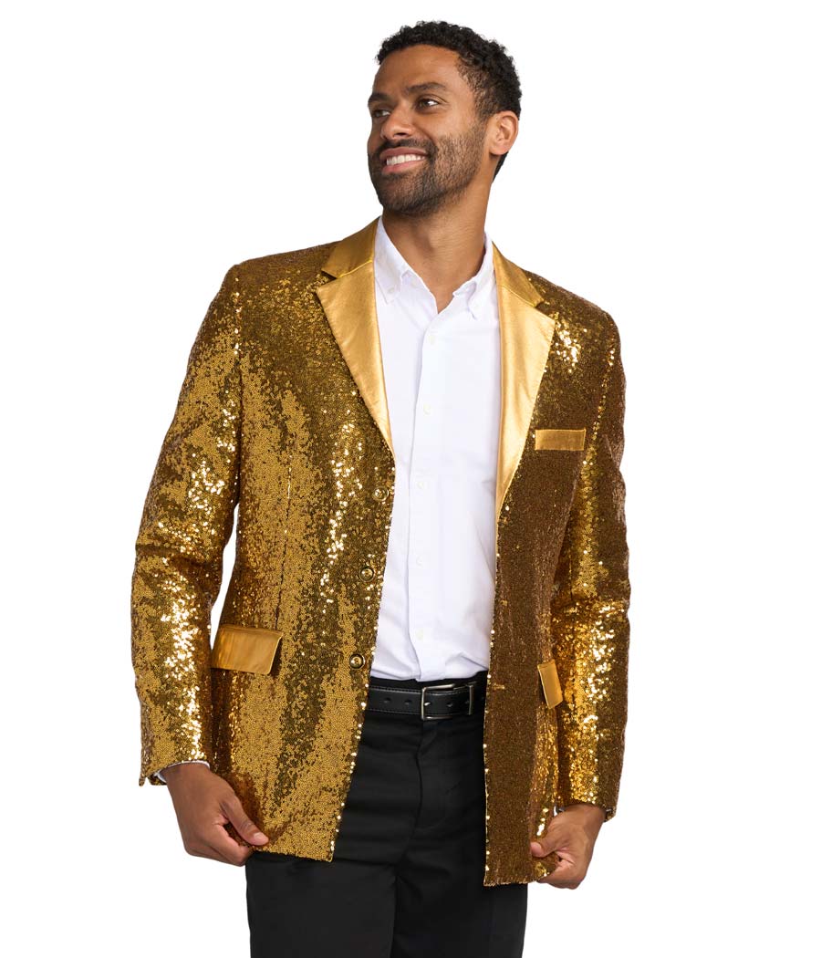 Men's Gold Sequin Blazer