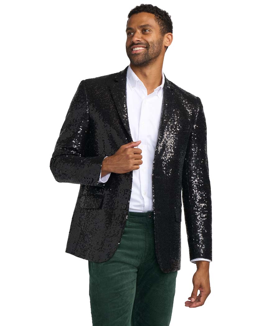 Men's Black Sequin Blazer