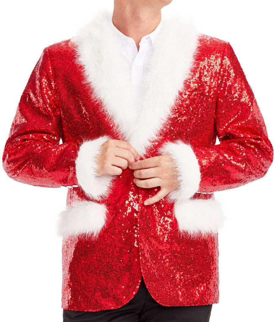 Men's Red Sequin Santa Blazer