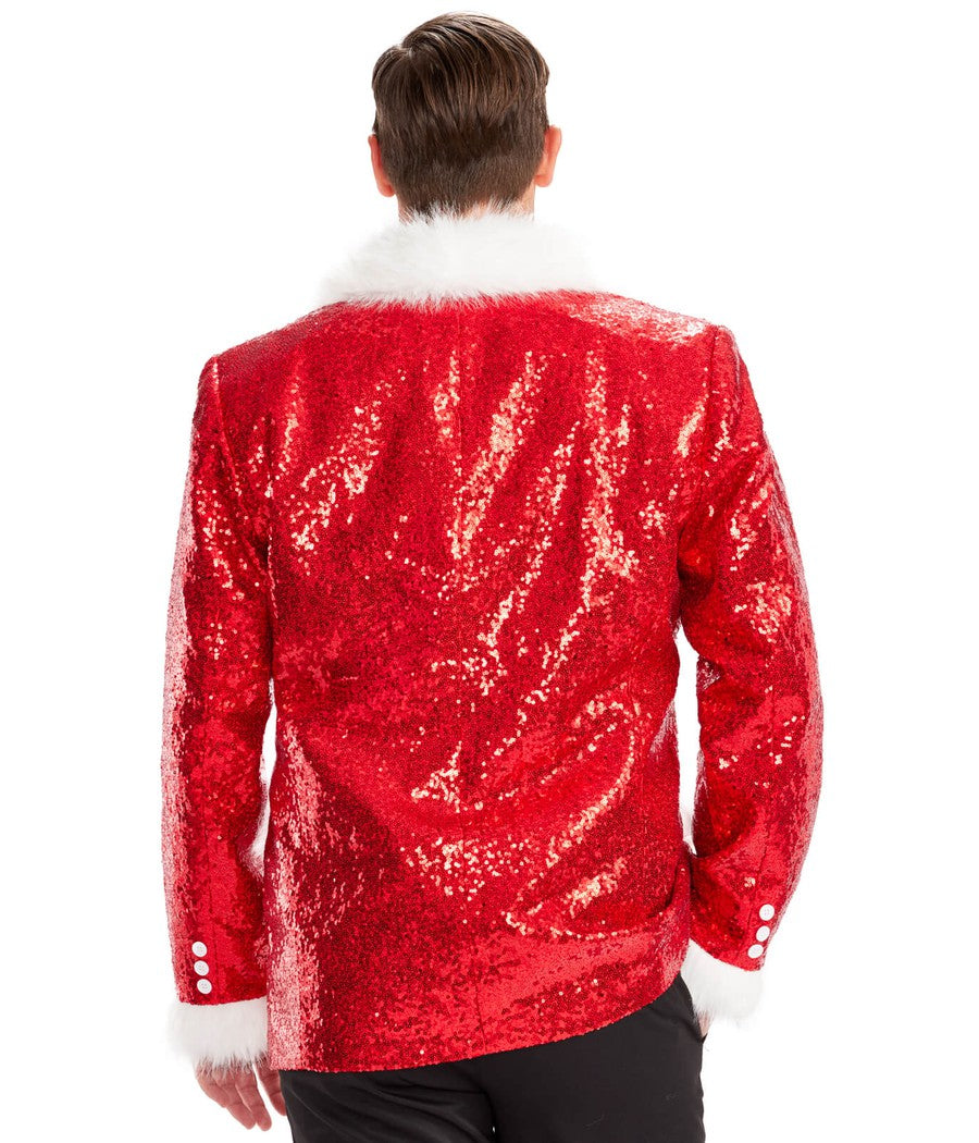 Men's Red Sequin Santa Blazer Image 2