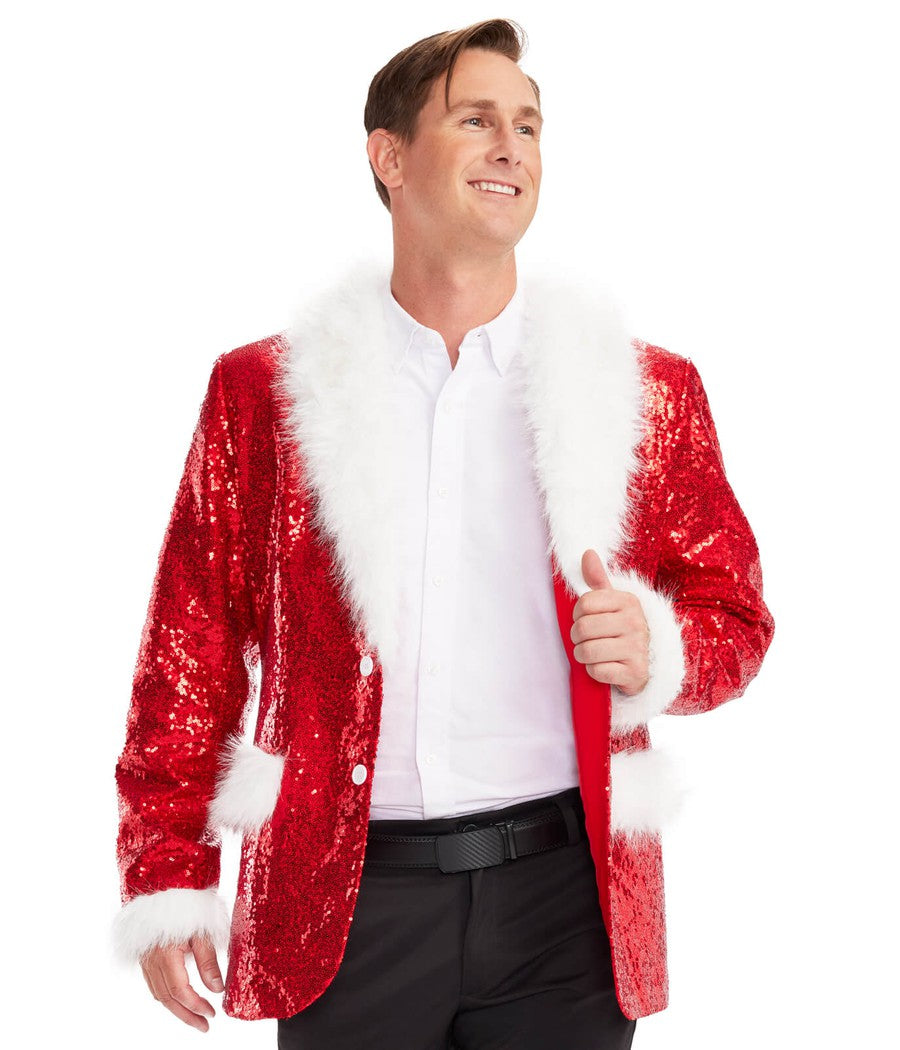 Men's Red Sequin Santa Blazer