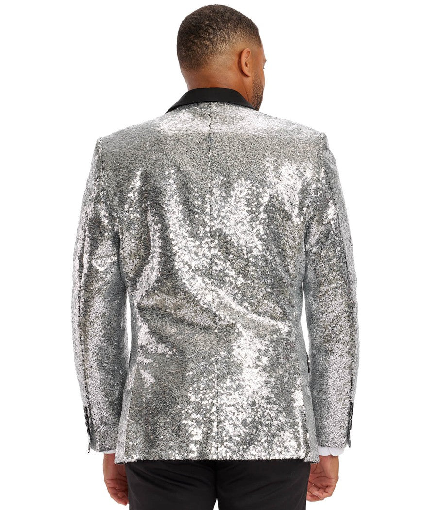 Men's Silver Sequin Blazer