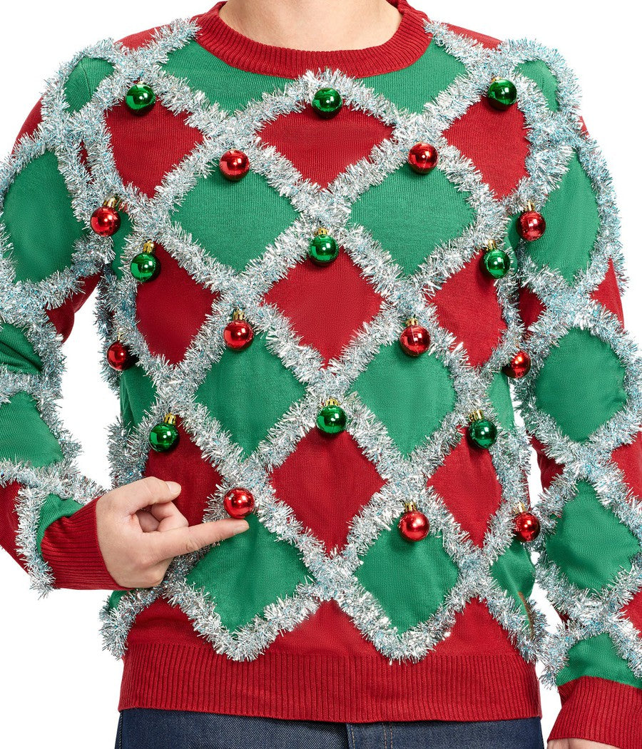 Men's Tacky Tinsel Ugly Christmas Sweater