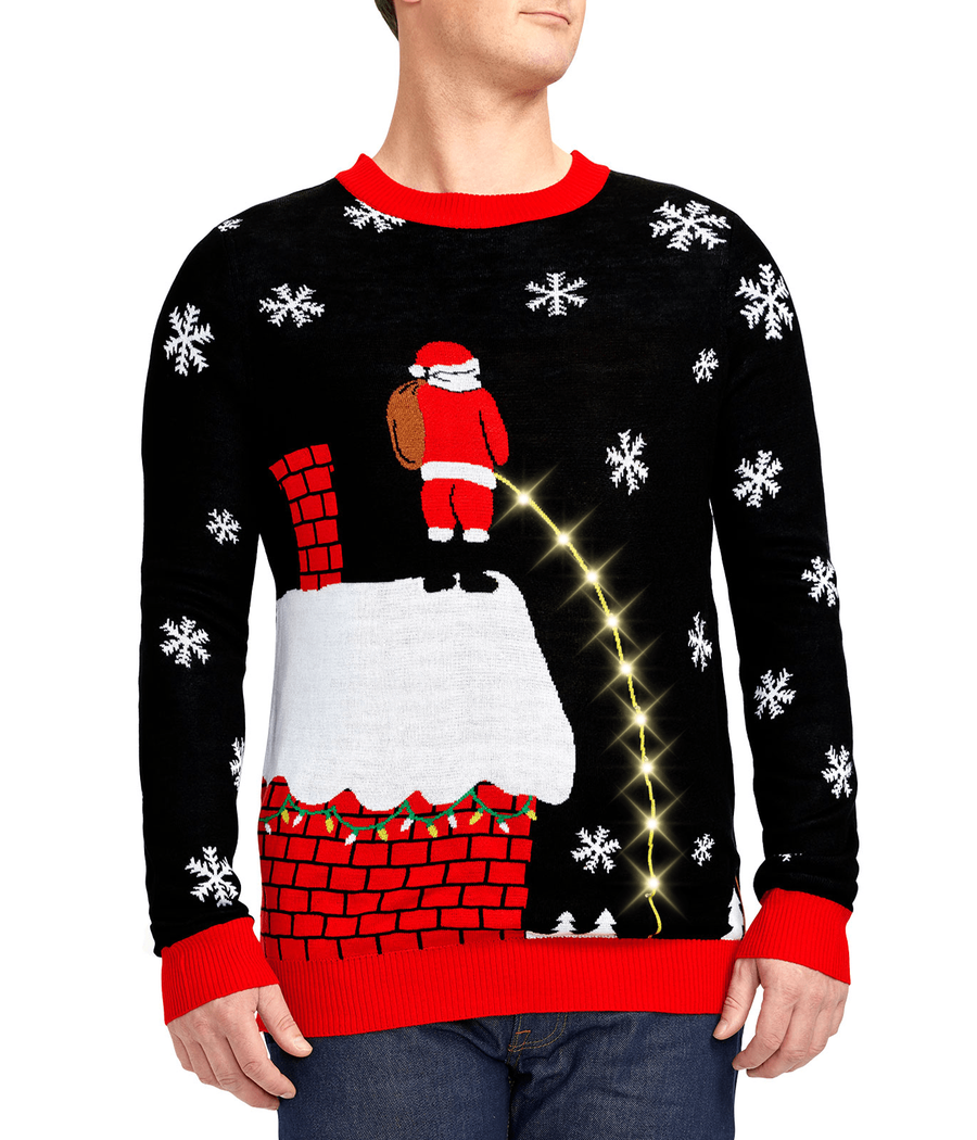 Men's Leaky Roof Light Up Ugly Christmas Sweater Image 5