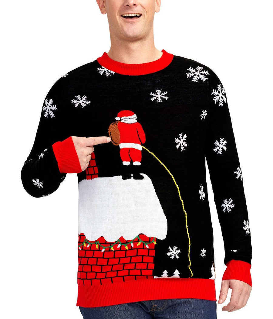 Men's Leaky Roof Light Up Ugly Christmas Sweater Image 4