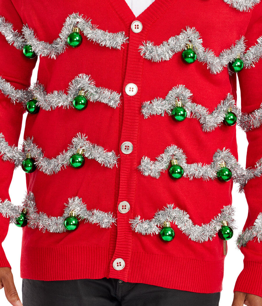 Men's Tinsel Christmas Cardigan Sweater