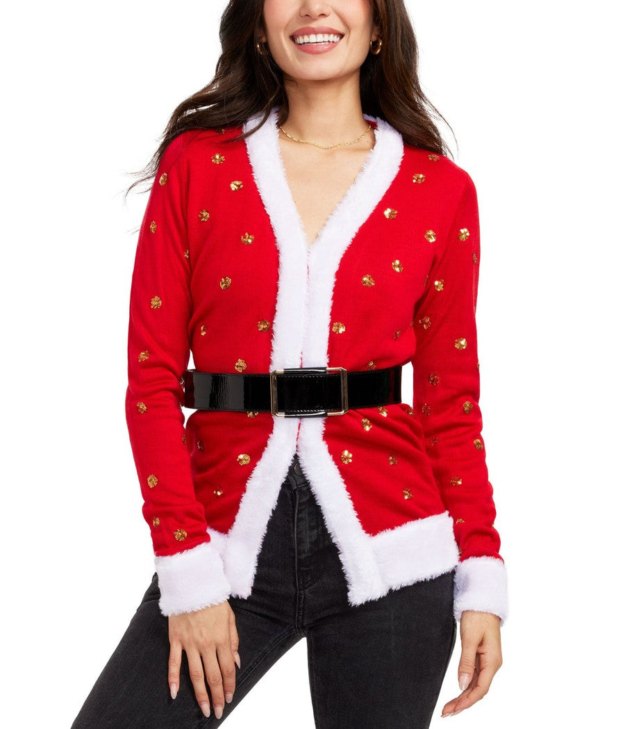 Women's Mrs. Claus Cardigan Sweater Image 2