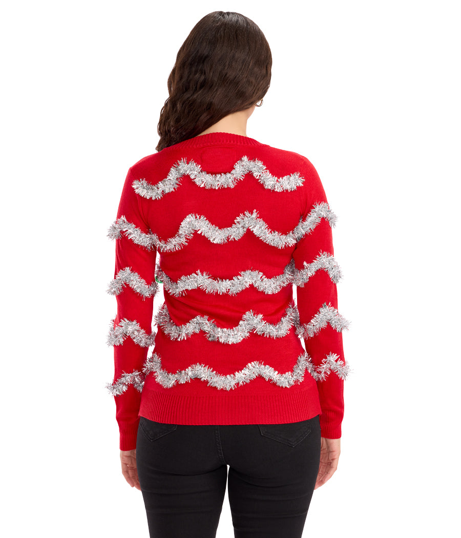 Women's Tinsel Ugly Christmas Cardigan Sweater Image 2