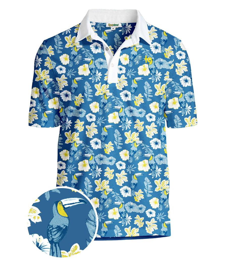 Men's Blue Botanics Golf Polo