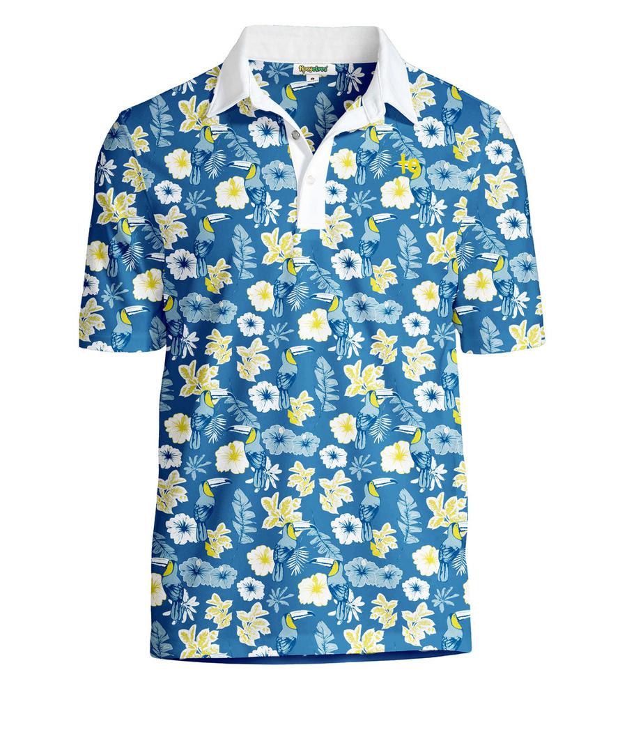 Men's Blue Botanics Golf Polo