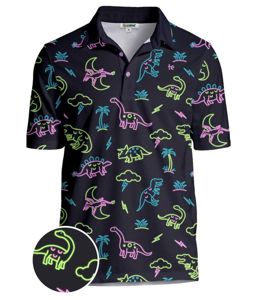 Neon Dinosaur Golf Polo: Men's Golf Outfits | Tipsy Elves