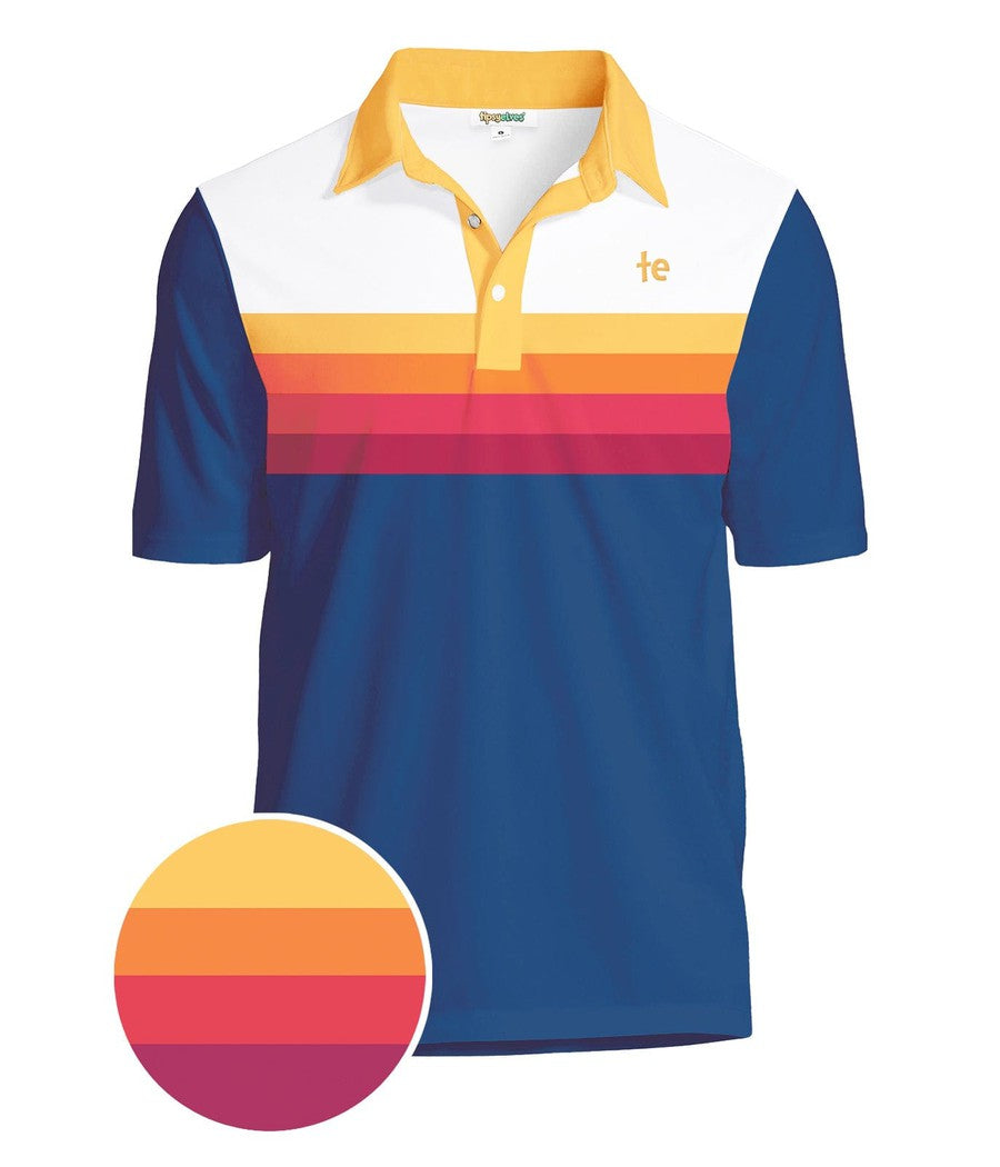 Men's Slice of Sunset Disc Golf Polo Image 2