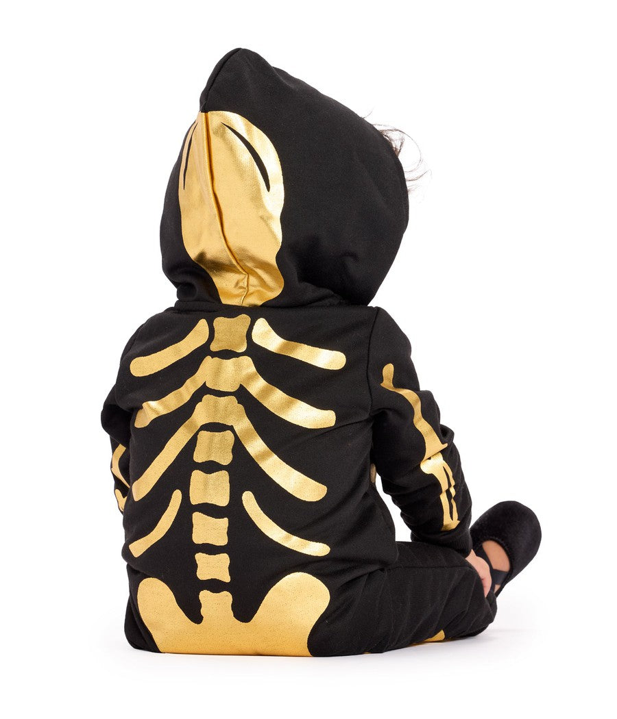 Baby Girl's Gold Skeleton Costume Image 2