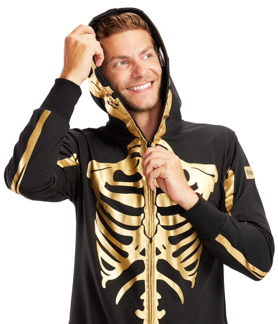 Men's Gold Skeleton Costume Image 6