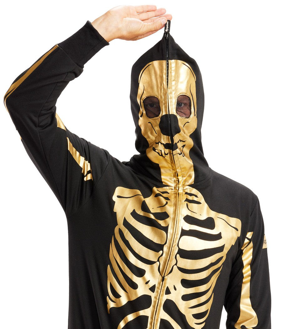 Men's Gold Skeleton Costume Image 5