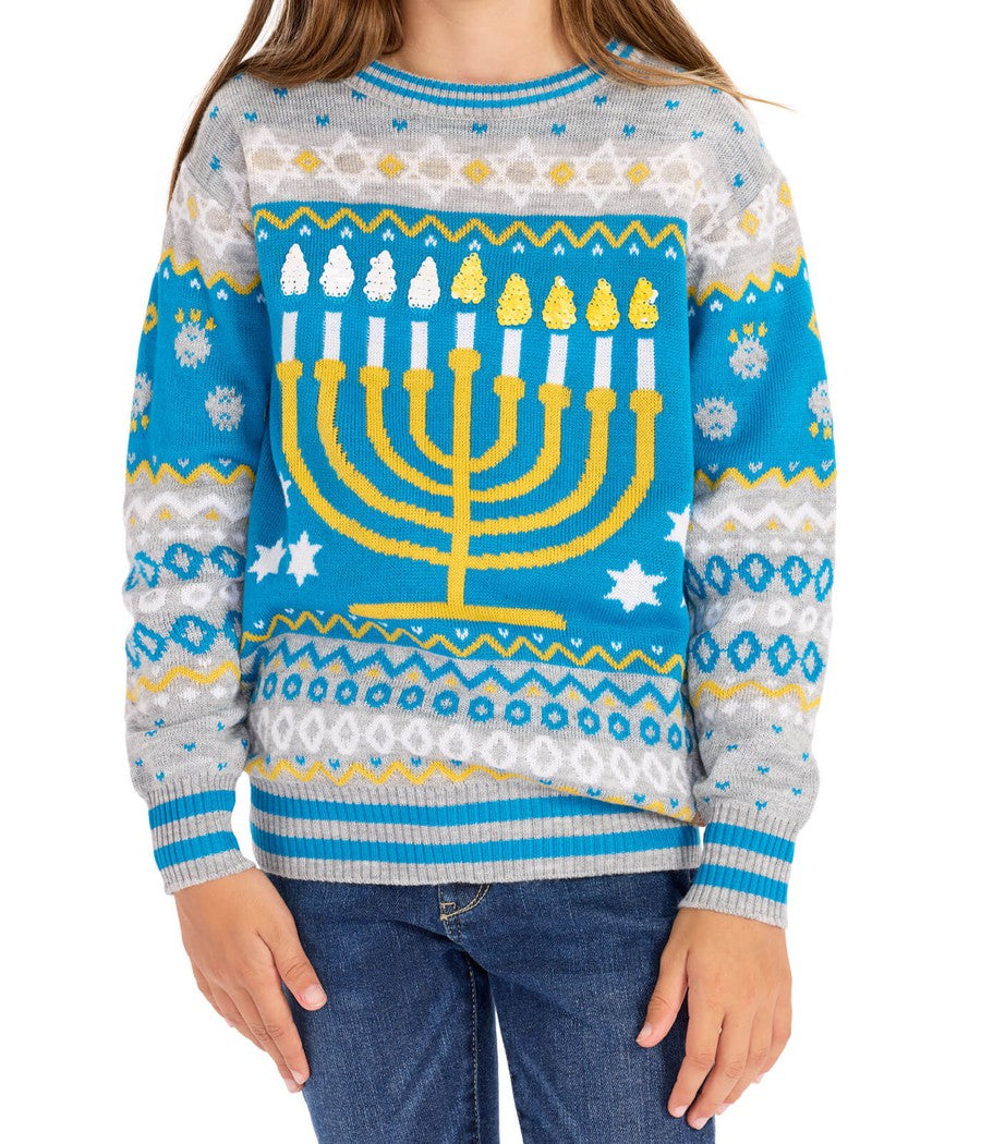 Girl's Reversible Sequin Hanukkah Sweater