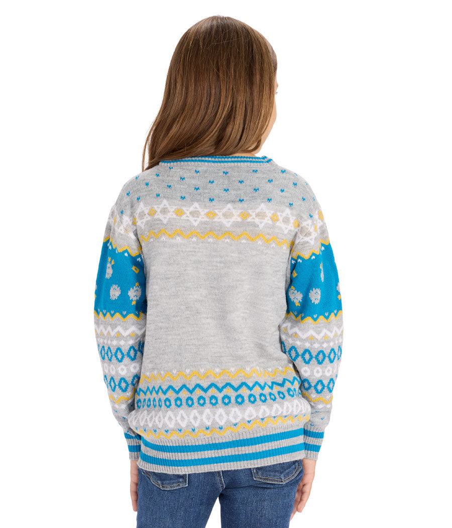 Girl's Reversible Sequin Hanukkah Sweater Image 2