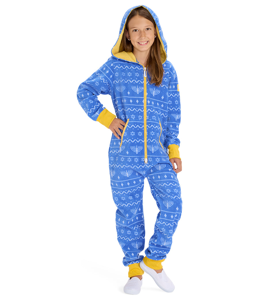 Girl's Blue Hanukkah Jumpsuit