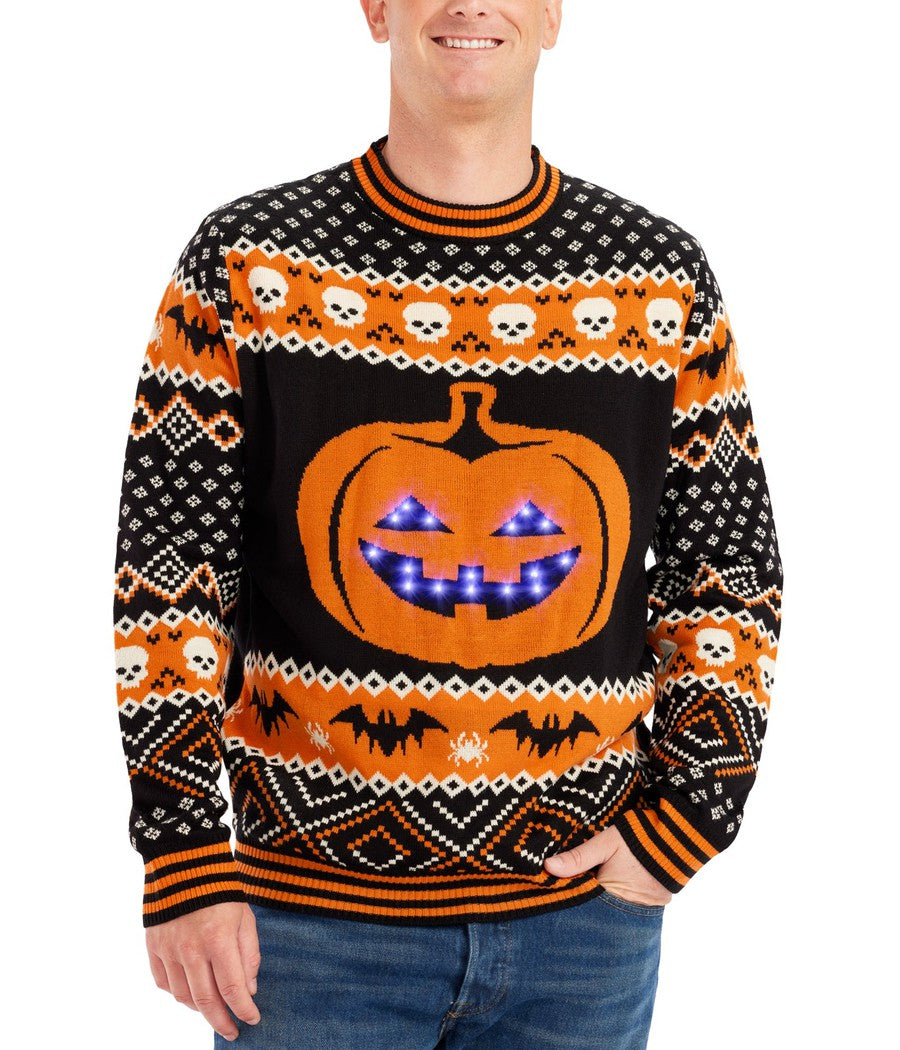 Men's Pumpkin Light Up Sweater