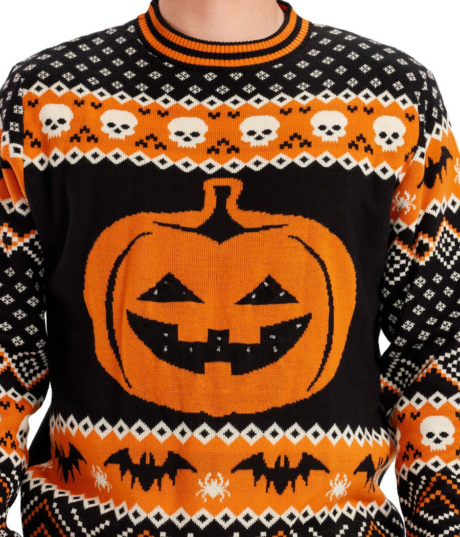 Men's Pumpkin Light Up Sweater