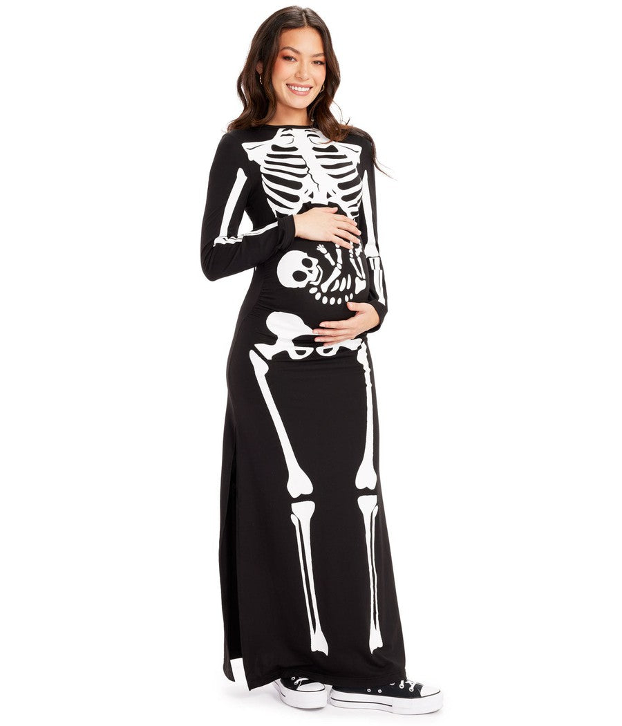 Pregnant Skeleton Maternity Costume Dress