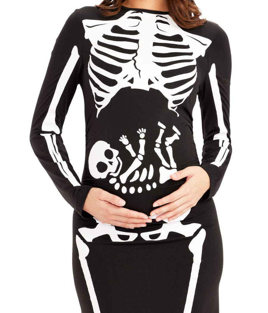 Pregnant Skeleton Maternity Costume Dress