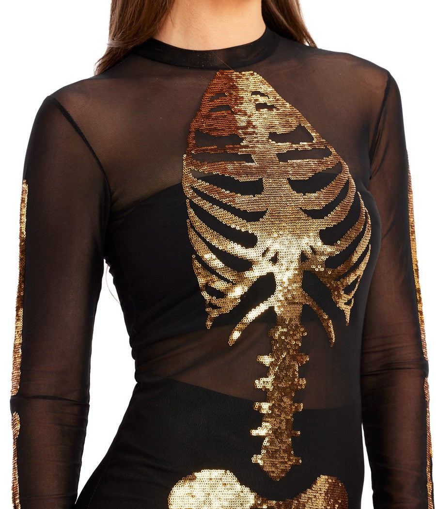 Gold Skeleton Mesh Costume