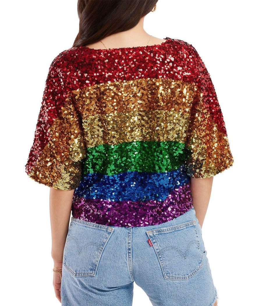 Gay Glitters Sequin Cropped Tee