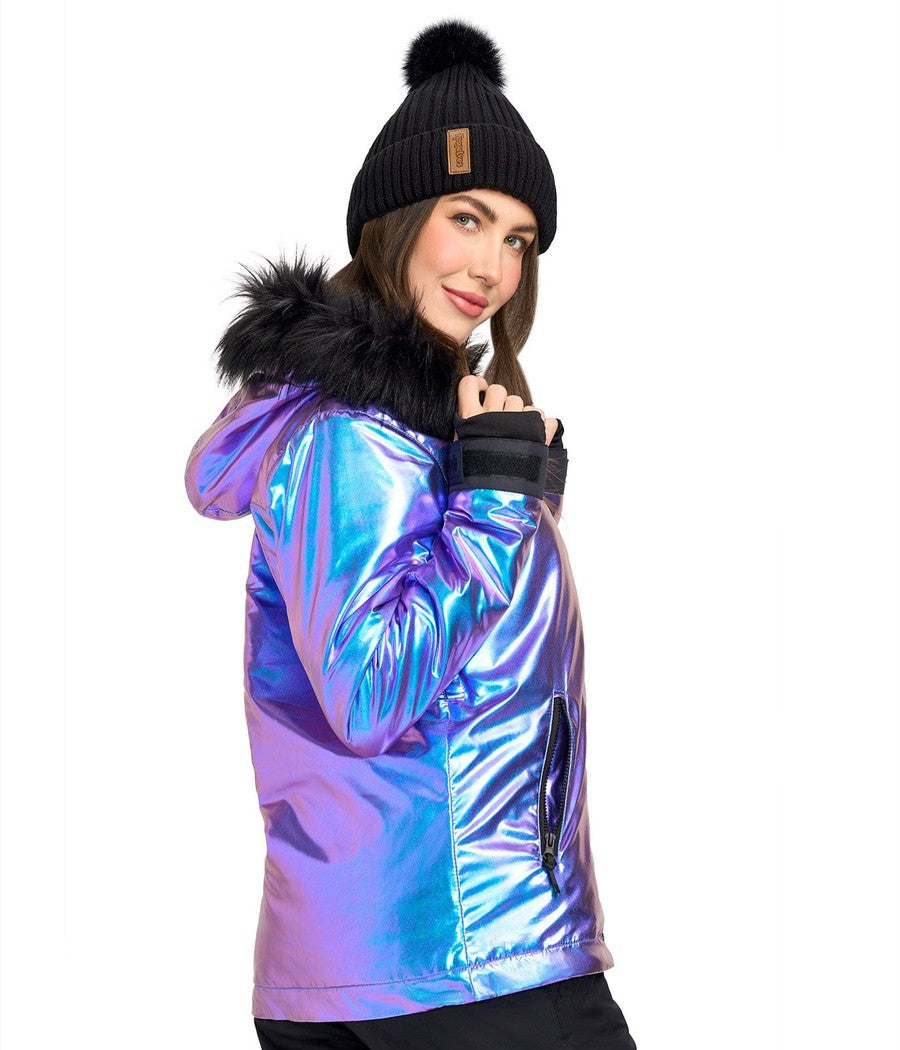 Womens snow jacket discount with fur hood