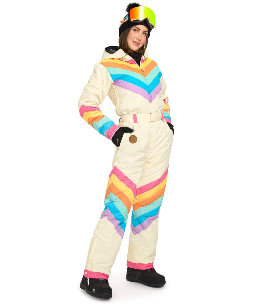 Ivory One Piece Fringe Ski Suit Ski Jumpsuit Woman Winter Snowsuit Winter  Pants Onesie Ski Suit Present for Girlfriend 