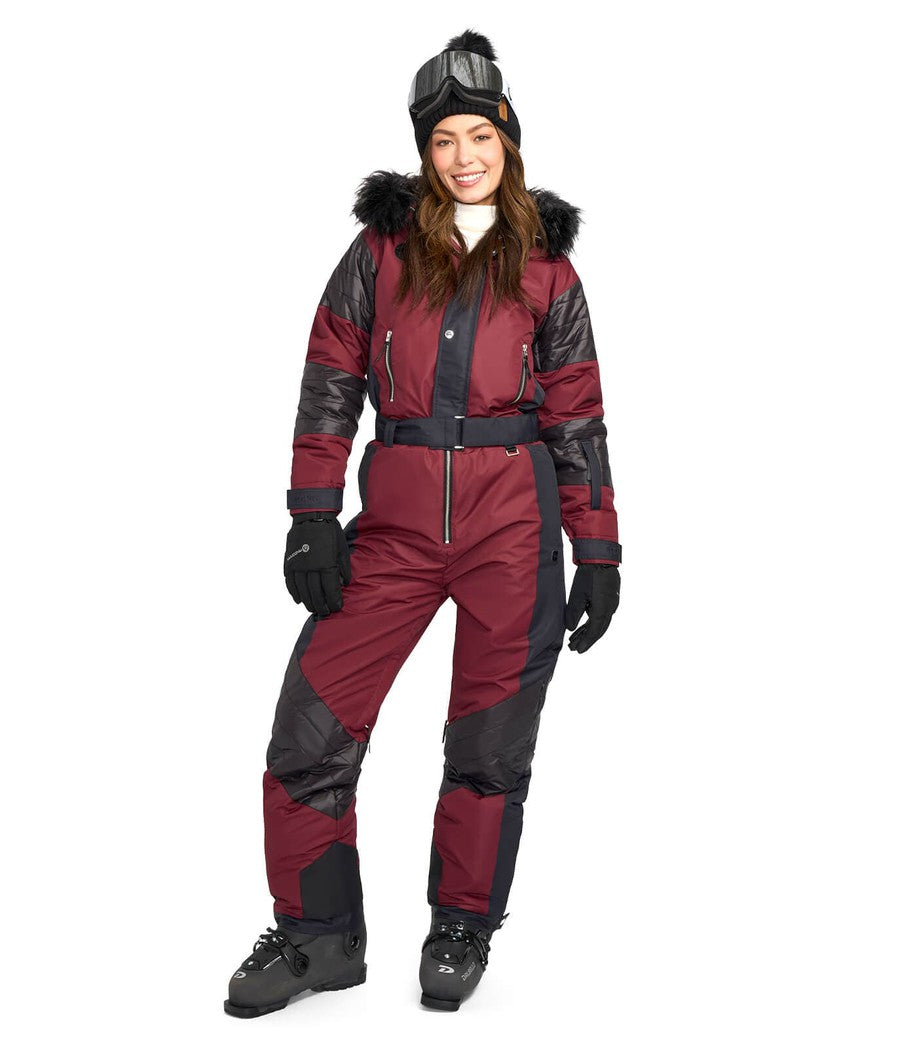 Women’s Ski Gear Outfit (Maroon/Black)