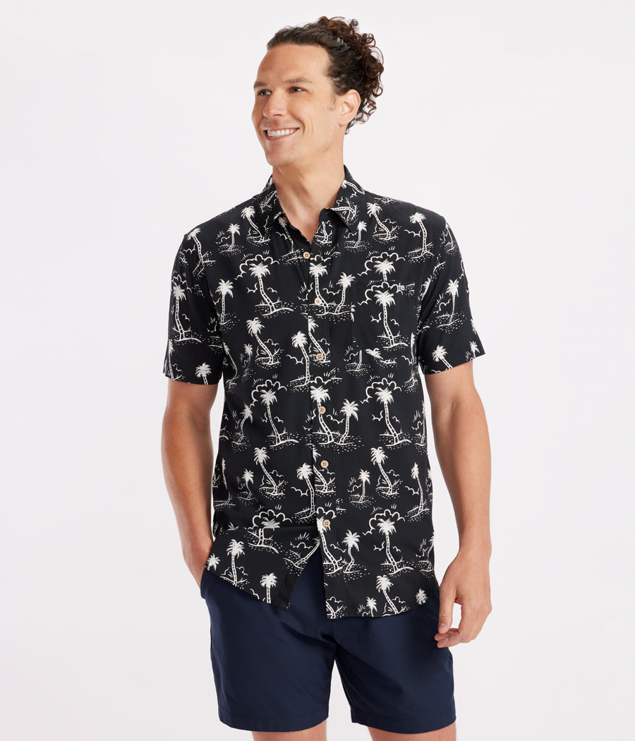 Men's Monochrome Moonlight Hawaiian Shirt Image 2