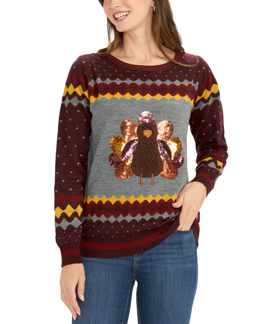 Women's Sequin Turkey Sweater