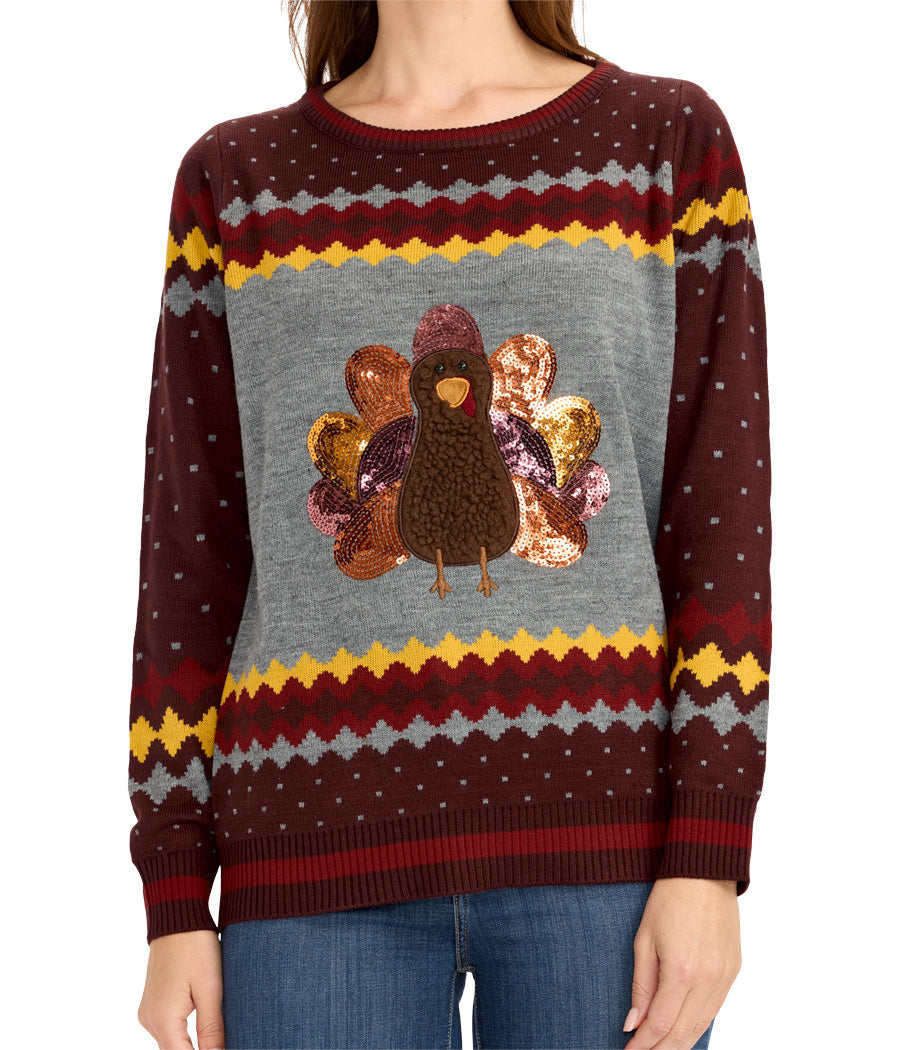 Women's Sequin Turkey Sweater